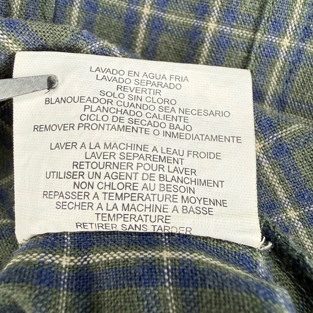 Wrangler Rugged Wear Mens XL Green Blue Plaid Short Sleeve Button Down Shirt - Picture 10 of 14